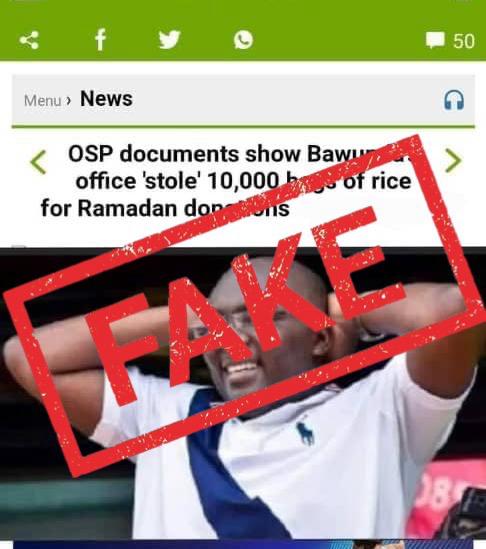 Claims that Veep’s office involved in a 10,000 bags of rice scandal completely false